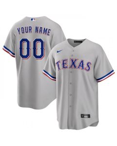 Men's Texas Rangers Grey Cool Base Stitched Baseball Custom Jersey