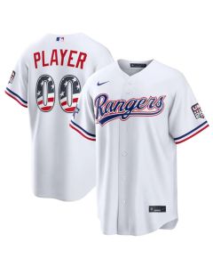 Men's Texas Rangers Nike White 2026 All-Star Edition Stars & Stripes Stadium Custom Jersey (White)