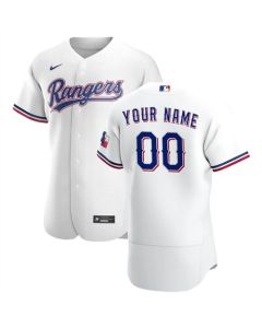 Men's Texas Rangers White Customized Stitched MLB Jersey