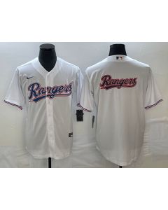 Men's Texas Rangers White Team Big Logo Cool Base Stitched Baseball Jersey