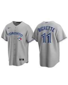 Men's Toronto Blue Jays #11 Bo Bichette Gray Cool Base Stitched MLB Jersey