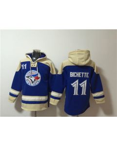 Men's Toronto Blue Jays #11 Bo Bichette Royal Ageless Must-Have Lace-Up Pullover Hoodie