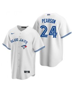 Men's Toronto Blue Jays #24 Nate Pearson White Cool Base Stitched Jersey