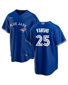 Men's Toronto Blue Jays #25 Daulton Varsho Royal Cool Base Stitched Jersey