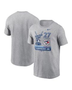 Men's Toronto Blue Jays #27 Vladimir Guerrero Jr. Heather Gray 2023 Home Run Derby Champion T-Shirt (Blue Gray)