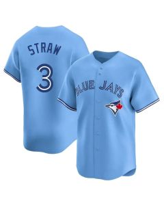 Men's Toronto Blue Jays #3 Myles Straw Blue Home Replica Jersey