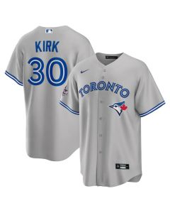 Men's Toronto Blue Jays #30 Alejandro Kirk Gray 2025 MLB All-Star Game Road Replica Player Jersey (Blue Gray)