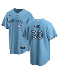 Men's Toronto Blue Jays #30 Alejandro Kirk Light Blue Cool Base Stitched Jersey