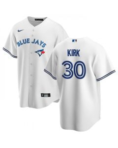 Men's Toronto Blue Jays #30 Alejandro Kirk White Cool Base Stitched Jersey