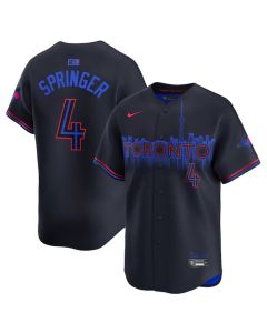 Men's Toronto Blue Jays #4 George Springer Black 2024 City Connect Limited Stitched Baseball Jersey