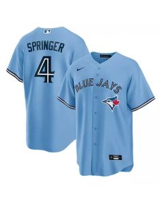 Men's Toronto Blue Jays #4 George Springer Light Blue Cool Base Stitched Jersey