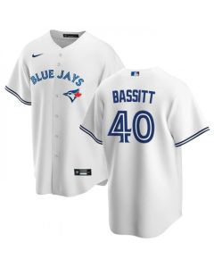 Men's Toronto Blue Jays #40 Chris Bassitt White Cool Base Stitched Jersey