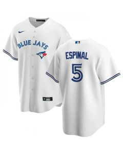 Men's Toronto Blue Jays #5 Santiago Espinal White Cool Base Stitched Jersey
