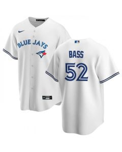Men's Toronto Blue Jays #52 Anthony Bass White Cool Base Stitched Jersey