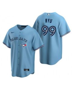 Men's Toronto Blue Jays #99 Hyun-jin Ryu Blue Cool Base Stitched Jersey