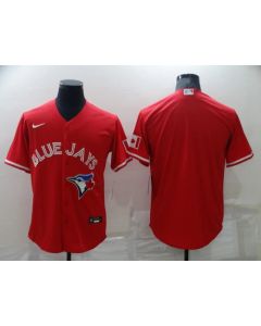Men's Toronto Blue Jays Blank Red Cool Base Stitched Jersey (Red Blue)