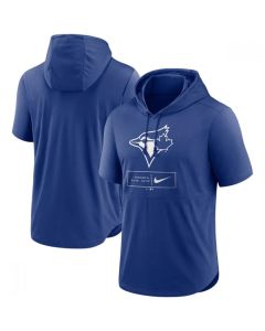 Men's Toronto Blue Jays Blue Short Sleeve Pullover Hoodie