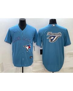 Men's Toronto Blue Jays Light Blue Team Big Logo Cool Base Stitched Baseball Jersey