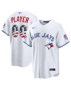 Men's Toronto Blue Jays Nike White 2026 All-Star Edition Stars & Stripes Stadium Custom Jersey (Blue White)