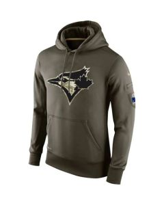 Men's Toronto Blue Jays Olive Salute To Service KO Performance Hoodie