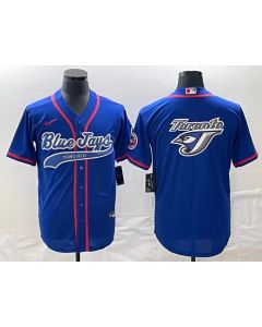 Men's Toronto Blue Jays Royal Team Big Logo Cool Base Stitched Baseball Jersey