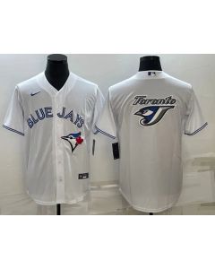 Men's Toronto Blue Jays White Team Big Logo Cool Base Stitched Baseball Jersey