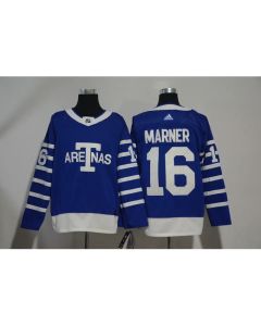 Men's Toronto Maple Leafs #16 Marner Blue 1918 Arenas Throwback Stitched NHL Jersey
