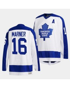 Men's Toronto Maple Leafs #16 Marner White Classics Primary Logo Stitched Jersey