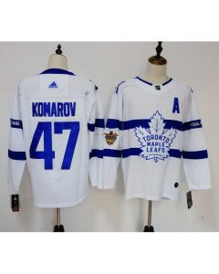 Men's Toronto Maple Leafs #47 Leo Komarov White 2018 NHL Stadium Series Stitched NHL Jersey
