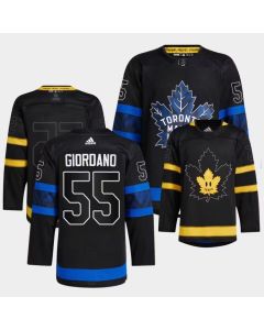 Men's Toronto Maple Leafs Black #55 Mark Giordano Alternate Premier Reversible Stitched Jersey