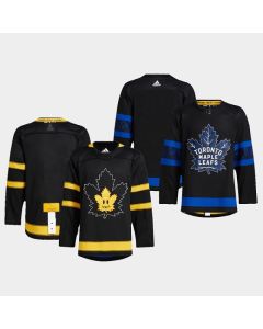 Men's Toronto Maple Leafs Black Blank Alternate Premier Reversible Stitched Jersey