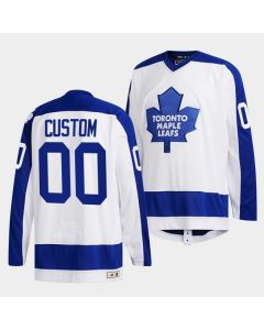 Men's Toronto Maple Leafs Custom White Classics Primary Logo Stitched Jersey (White)