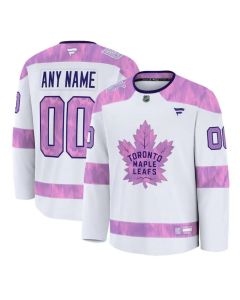 Men's Toronto Maple Leafs Custom White Purple Stitched Hockey Jersey
