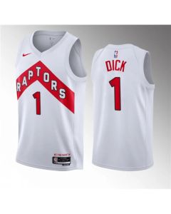 Men's Toronto Raptors #1 Gradey Dick White 2023 Draft Association Edition Stitched Basketball Jersey
