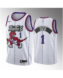 Men's Toronto Raptors #1 Gradey Dick White 2023 Draft Classic Edition Stitched Basketball Jersey