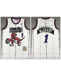 Men's Toronto Raptors #1 Tracy Mcgrady White Throwback Stitched Jersey