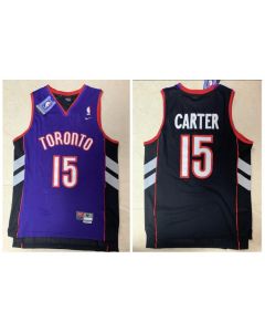 Men's Toronto Raptors #15 Vince Carter Purple and Black Throwback Stitched Jersey