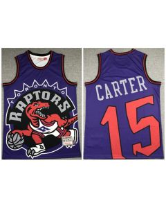 Men's Toronto Raptors #15 Vince Carter Purple Big Face Stitched Jersey