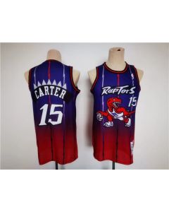 Men's Toronto Raptors #15 Vince Carter Purple/Red Throwback Stitched Jersey (Red Purple)