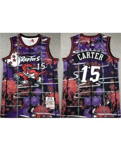 Men's Toronto Raptors #15 Vince Carter Purple/Red Throwback Stitched Jersey