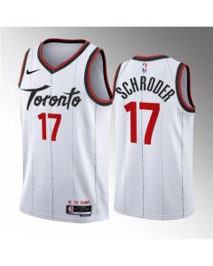 Men's Toronto Raptors #17 Dennis Schroder White 2023/24 Association Edition Stitched Basketball Jersey
