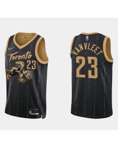 Men's Toronto Raptors #23 Fred Vanvleet 2021/22 City Edition Black 75th Anniversary Swingman Stitched Basketball Jersey