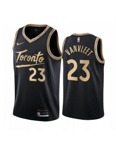 Men's Toronto Raptors #23 Fred VanVleet Black City Edition Stitched Jersey