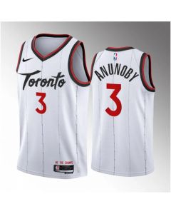 Men's Toronto Raptors #3 O.G. Anunoby White 2023/24 Association Edition Stitched Basketball Jersey