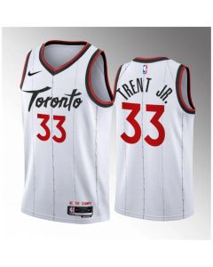 Men's Toronto Raptors #33 Gary Trent Jr. White 2023/24 Association Edition Stitched Basketball Jersey