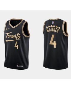 Men's Toronto Raptors #4 Scottie Barnes Black City Edition Swingman Stitched Basketball Jersey
