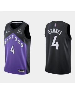 Men's Toronto Raptors #4 Scottie Barnes Black Earned Edition Stitched Basketball Jersey