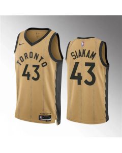 Men's Toronto Raptors #43 Pascal Siakam Gold 2023/24 City Edition Stitched Basketball Jersey