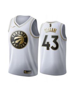 Men's Toronto Raptors #43 Pascal Siakam White Golden Stitched Jersey
