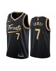 Men's Toronto Raptors #7 Kyle Lowry Black City Edition Stitched Jersey
